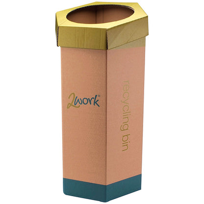2Work Recycling Bin, 120 Litres, Green, Pack of 3