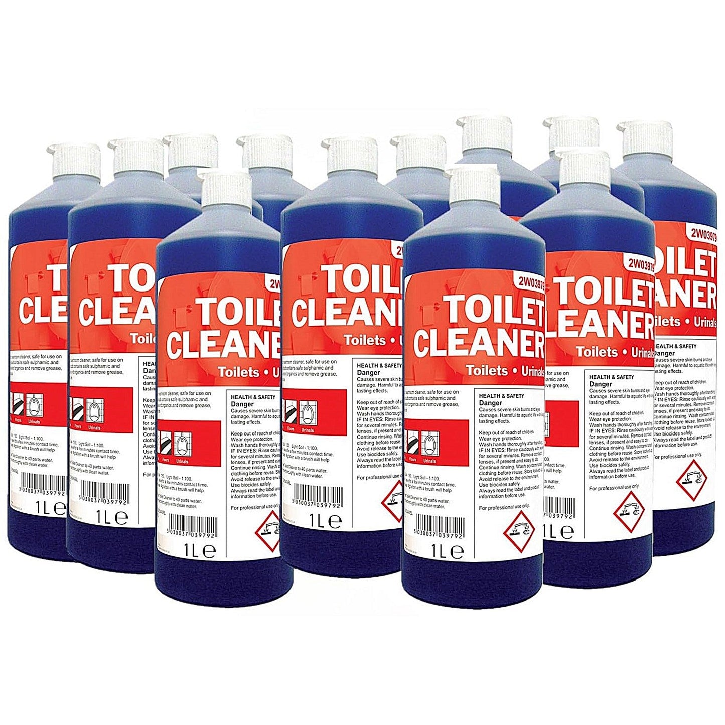 2Work Daily Use Toilet Cleaner, 1 Litre, Pack of 12