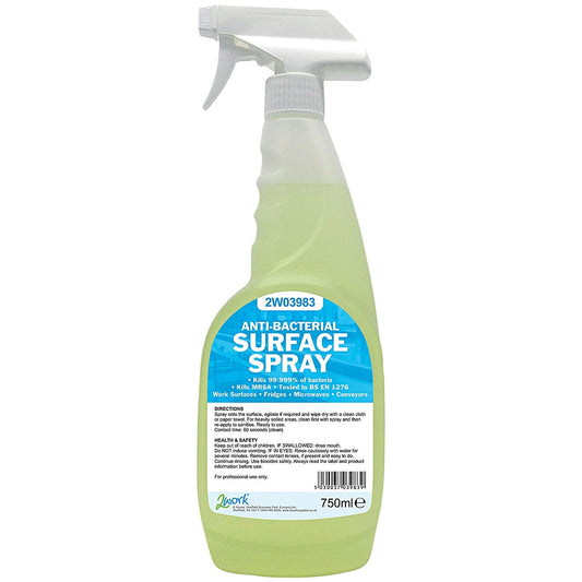2Work Antibacterial Surface Spray, 750ml, Pack of 6 Easy2Order : 2W04586