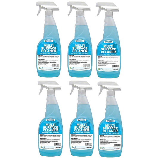 2Work Multi Surface Cleaner Spray, 750ml, Pack of 6