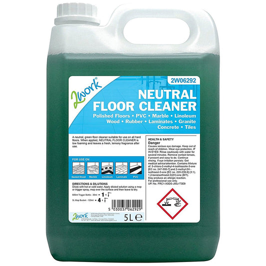 2Work Neutral Floor Cleaner, 5 Litres