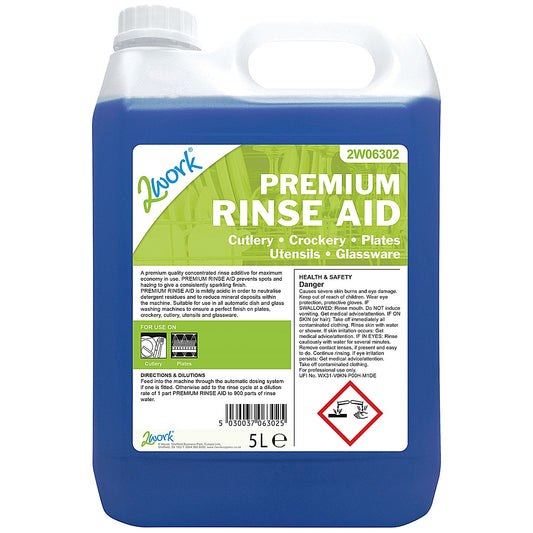 2Work Premium Rinse Aid, 5 Litres