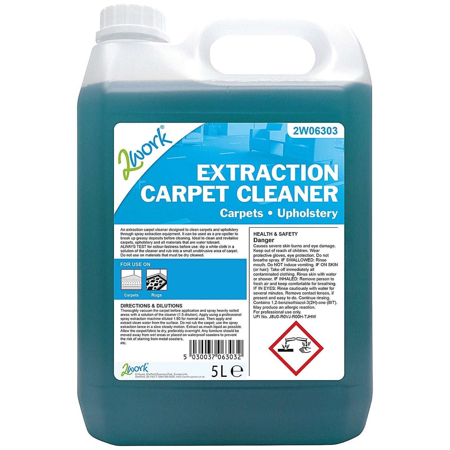 2Work Extraction Carpet Cleaner, 5 Litres Easy2Order : 2W06303