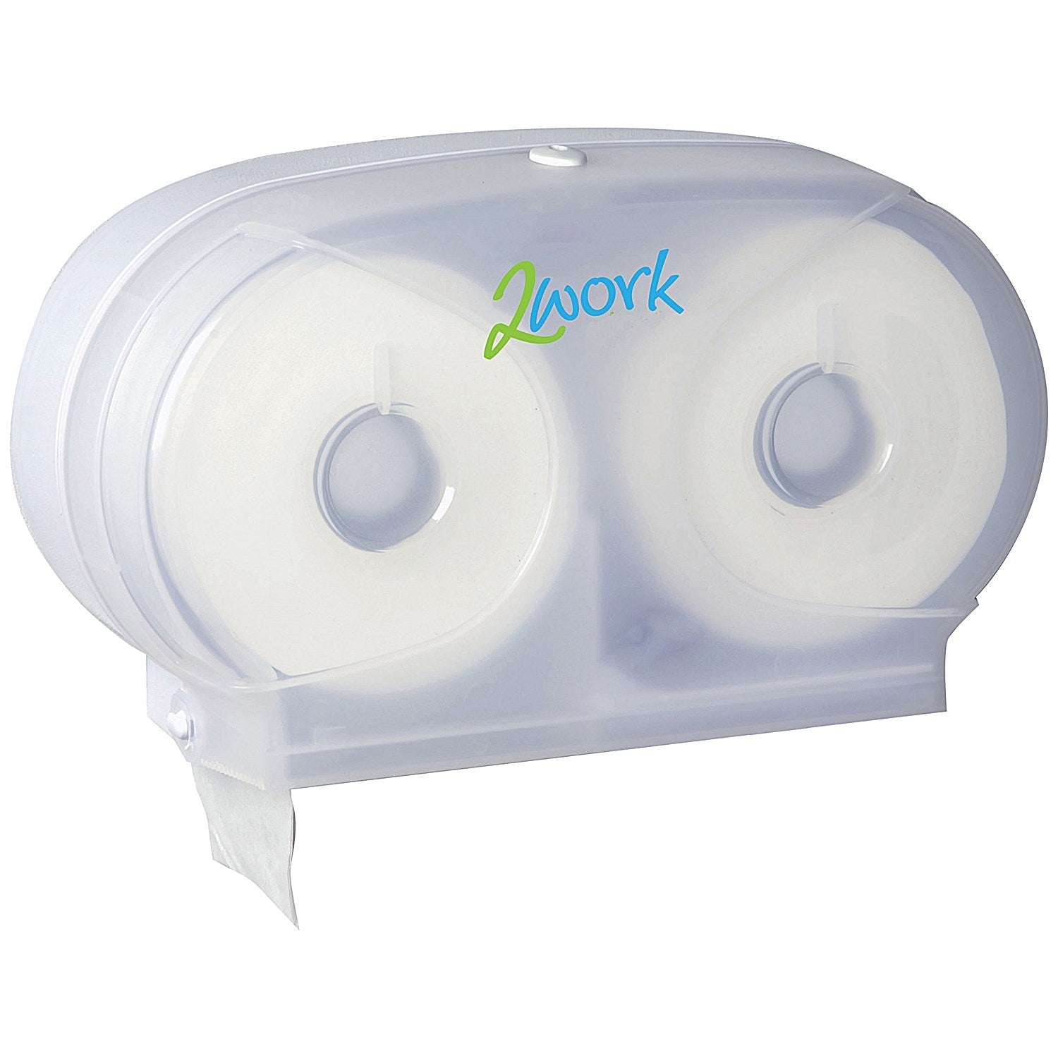 2Work Micro Twin Toilet Roll Dispenser, Clear Easy2Order : 2W06438