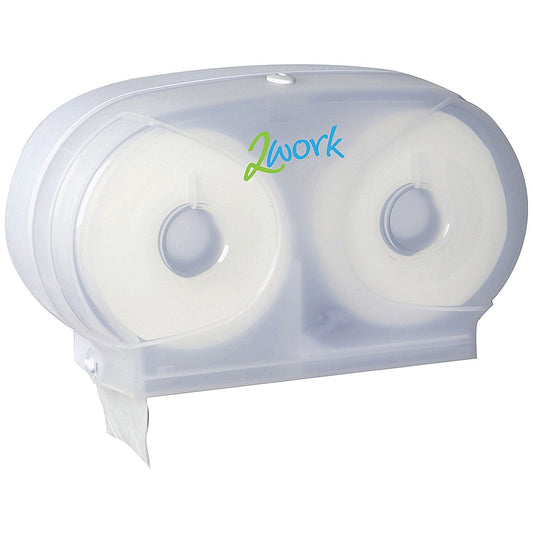 2Work Micro Twin Toilet Roll Dispenser, Clear Easy2Order : 2W06438
