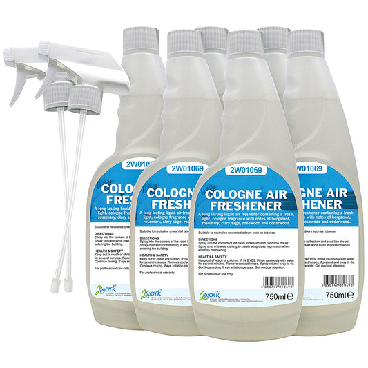 2Work Cologne Air Freshener Spray, 750ml, Pack of 6