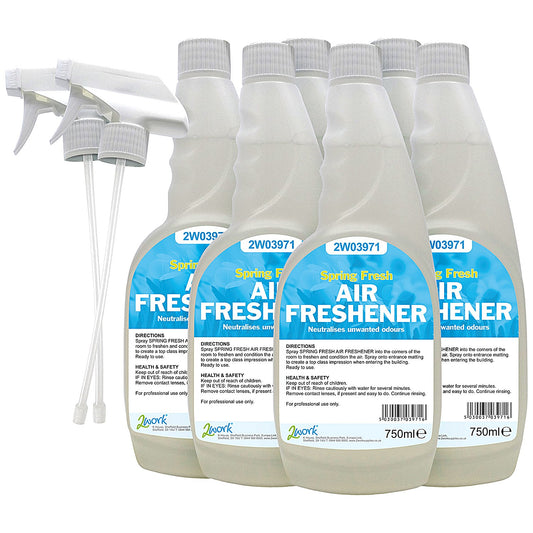 2Work Spring Air Freshener Spray, 750ml, Pack of 6