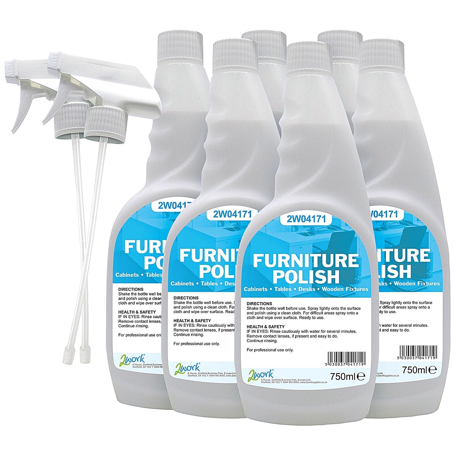 2Work Furniture Polish Spray, 750ml, Pack of 6 Easy2Order : 2W07251