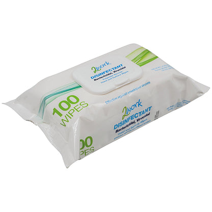 2Work Viricidal Hand & Surface Wipes, Pack of 100