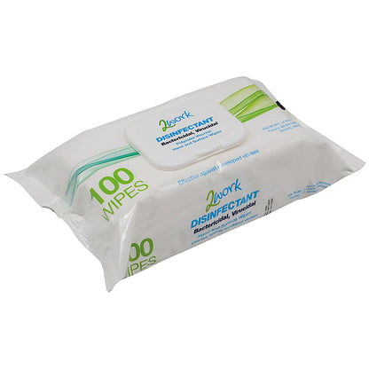 2Work Viricidal Hand & Surface Wipes, Pack of 100