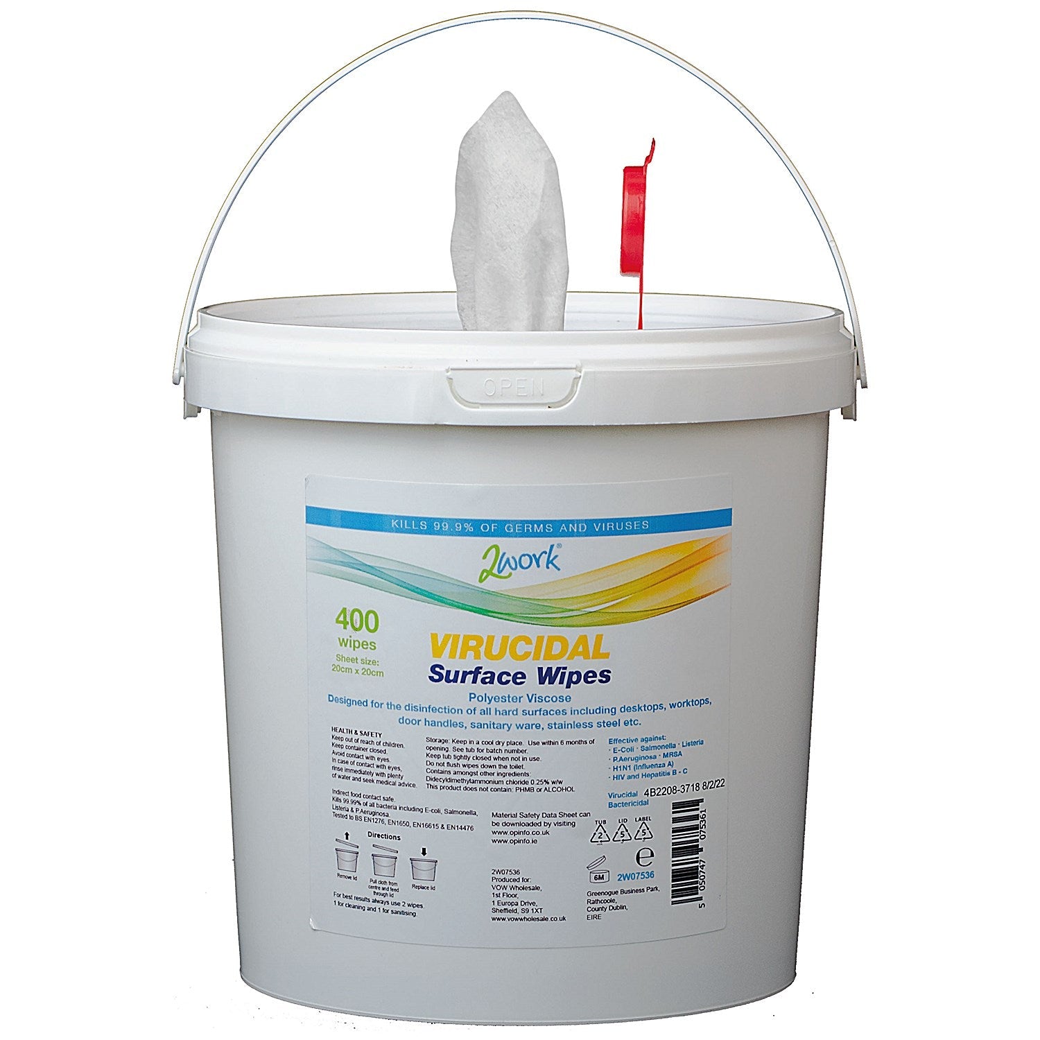 2Work Virucidal Multi Surface Wipes, Pack of 400 Easy2Order : 2W07536
