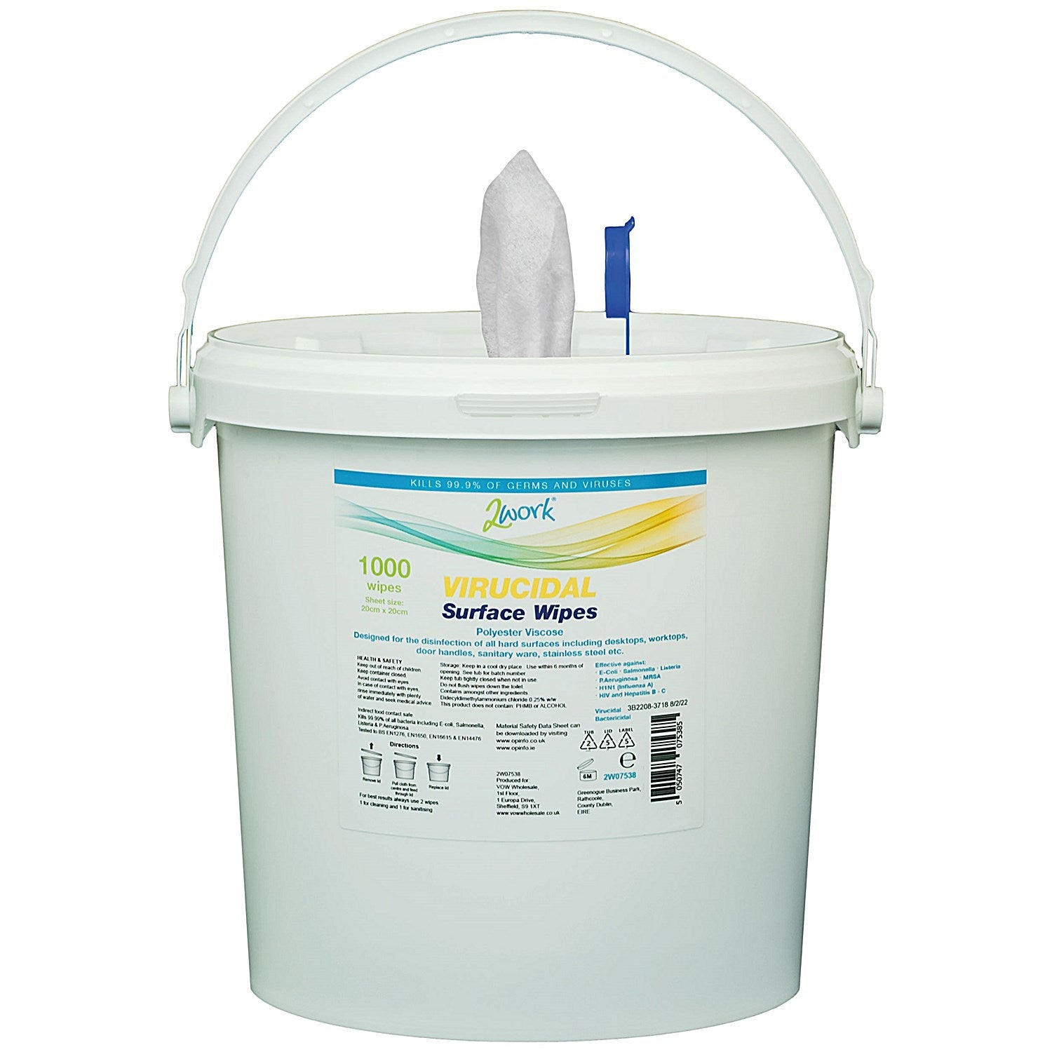 2Work Virucidal Multi Surface Wipes, Pack of 1000 Easy2Order : 2W07538