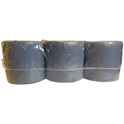2Work 2-Ply Embossed Centrefeed Roll 50m Blue (Pack of 6) 2W10167