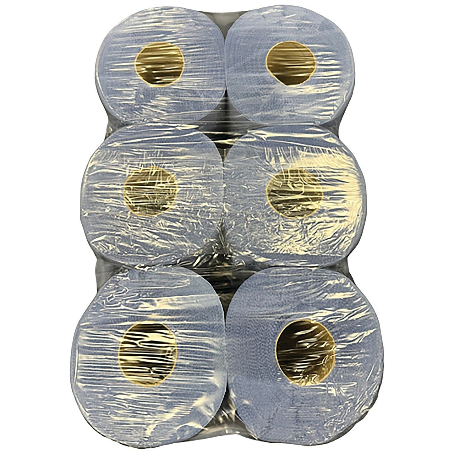 2Work 2-Ply Embossed Centrefeed Roll 50m Blue (Pack of 6) 2W10167