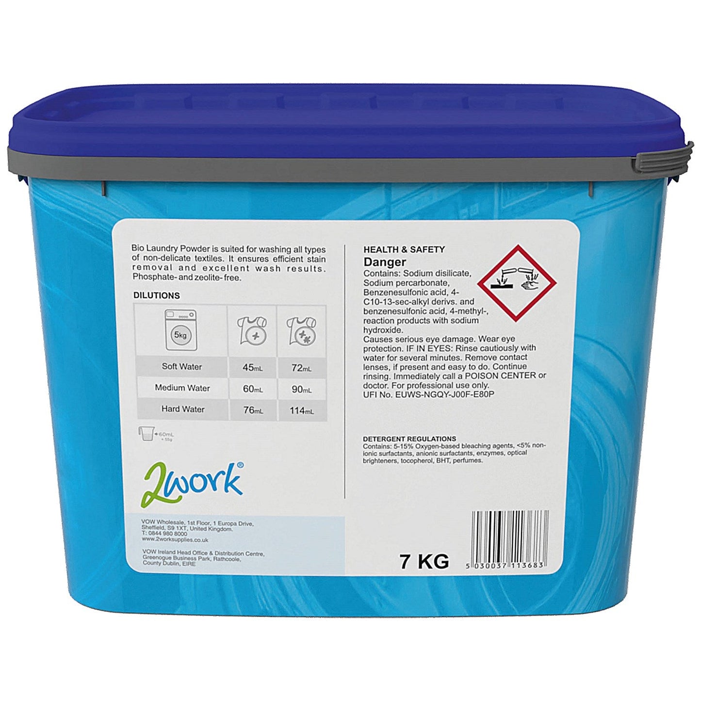 2Work Biological Washing Powder, 7kg Easy2Order : 2W11368