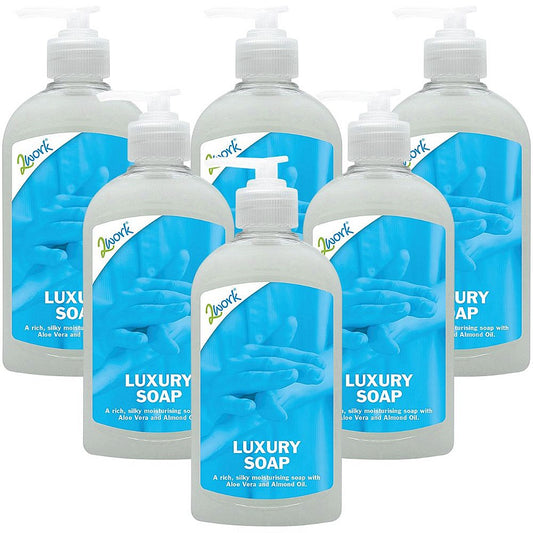 2Work Luxury Aloe Vera & Almond Oil Hand Wash, 300ml, Pack of 6