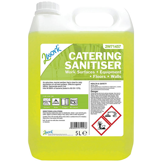 2Work Odourless Catering Sanitiser, 5 Litres Easy2Order : 2W71457