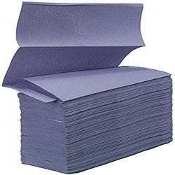2Work 1-Ply M-Fold Hand Towel, Blue, Pack of 3000