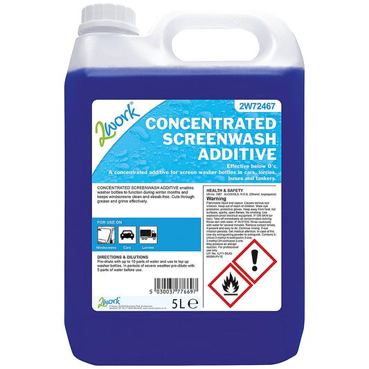 2Work Screen Wash Additive Concentrated Formula 5 Litre