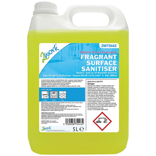 2Work Fragrant Surface Sanitiser, 5 Litres Easy2Order : 2W75443