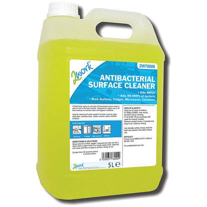 2Work Antibacterial Surface Cleaner, 5 Litres