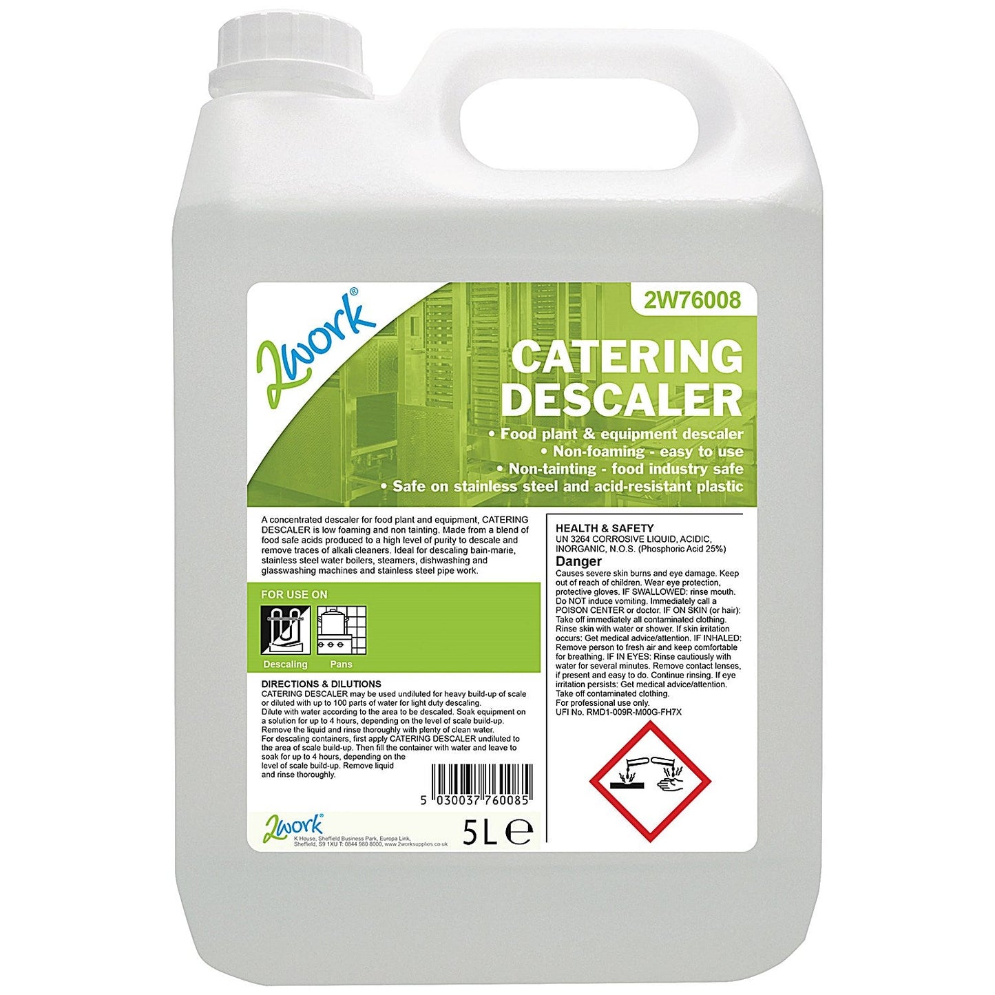 2Work Catering Food Plant & Equipment Descaler, 5 Litres Easy2Order : 2W76008