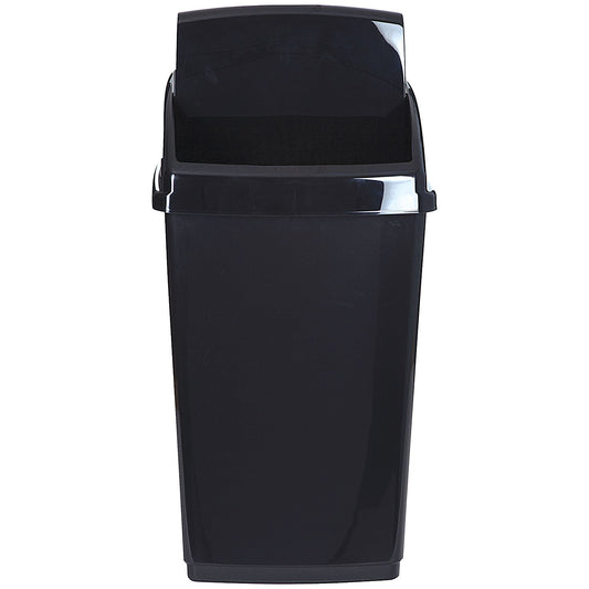 2Work Swing Top Bin, 30 Litre, Black
