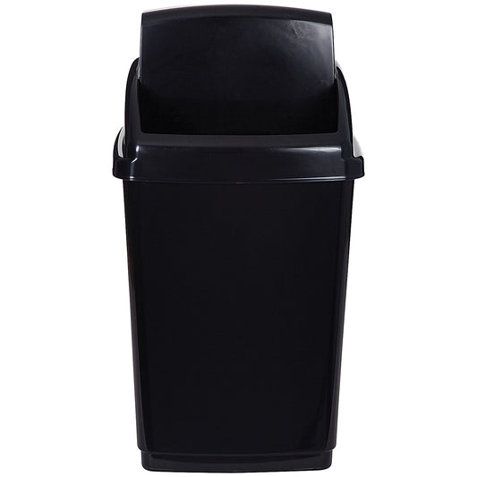 2Work Swing Top Bin, 50 Litre, Black