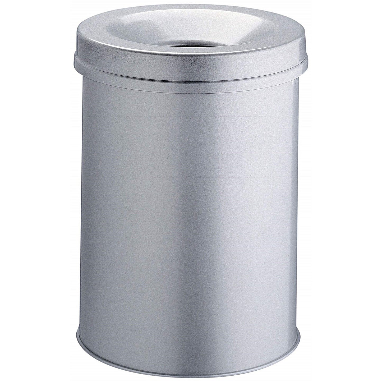 Durable Fire Extinguishing Metal Waste Bin, TUV Certified, 30L, Black