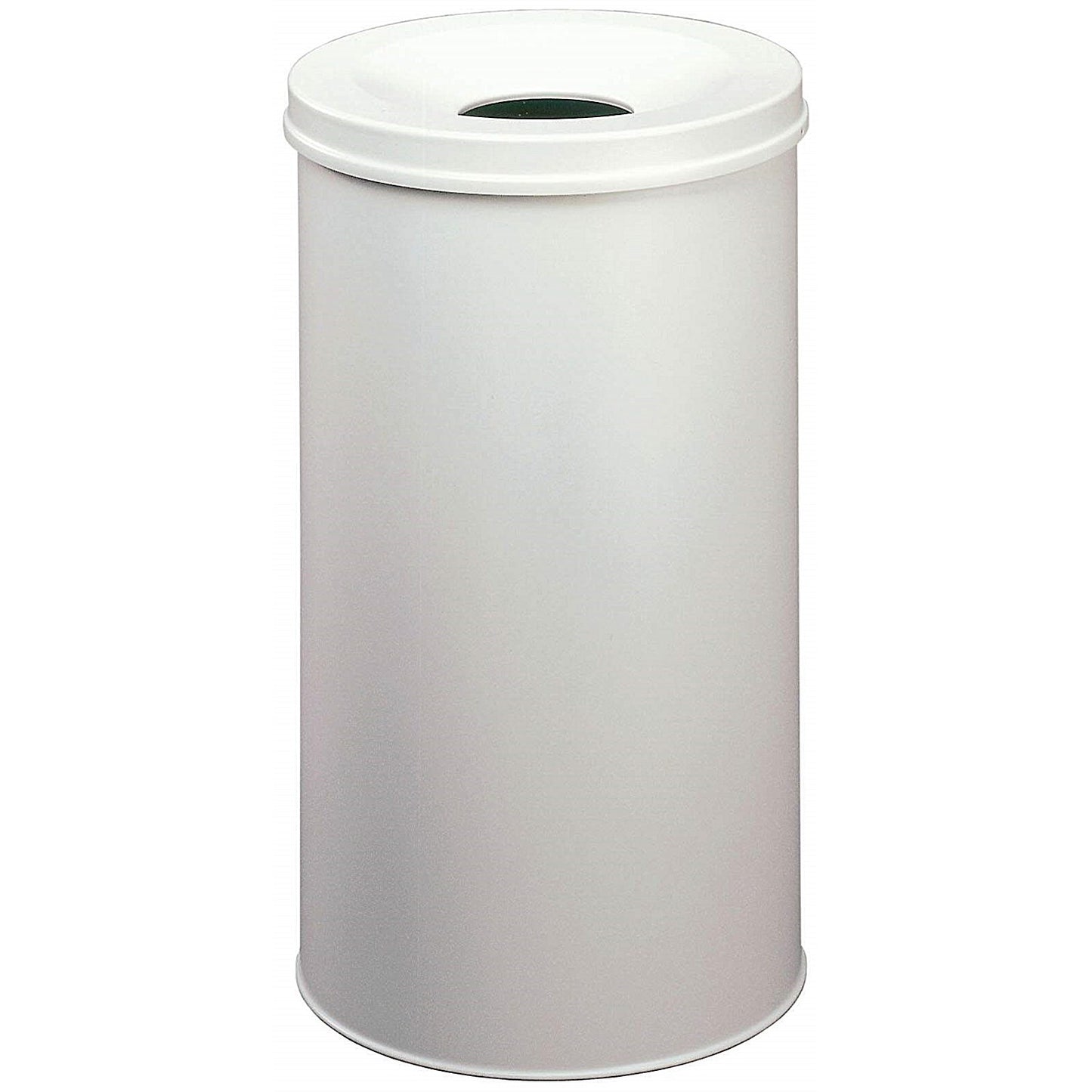 Durable Fire Extinguishing Metal Waste Bin, TUV Certified, 60L, Black
