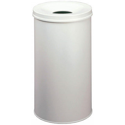 Durable Fire Extinguishing Metal Waste Bin, TUV Certified, 60L, Black