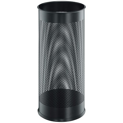 Durable Metal Umbrella Stand, 28.5 Litre, Round, Black