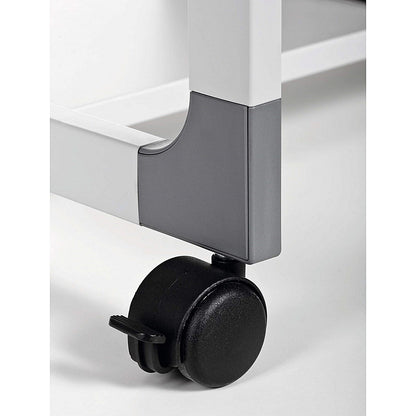 Durable System Adjustable Mobile PC Workstation Trolley, 800mm Wide, Grey Easy2Order : 371810