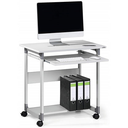 Durable System Adjustable Mobile PC Workstation Trolley, 750mm Wide, Grey