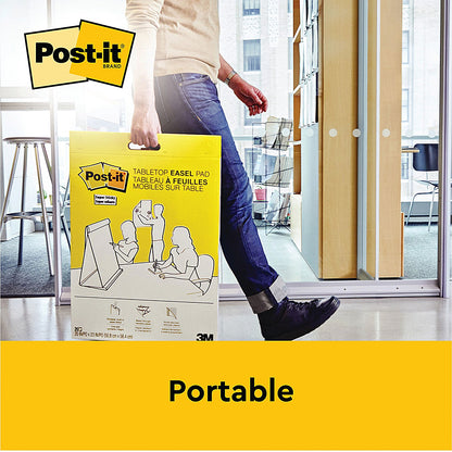Post-it Table Top Meeting Chart Pad - 20 Sheets & Dry Erase Board