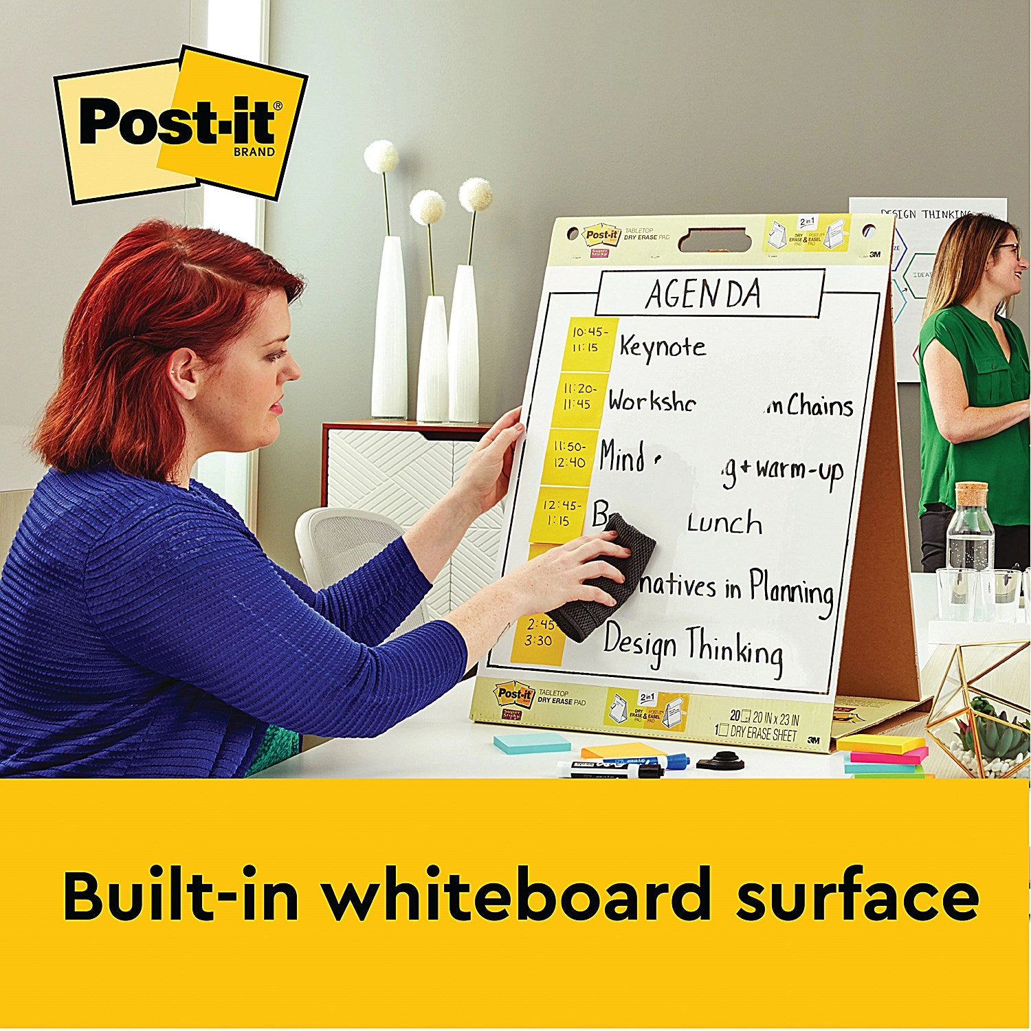 Post-it Table Top Meeting Chart Pad - 20 Sheets & Dry Erase Board