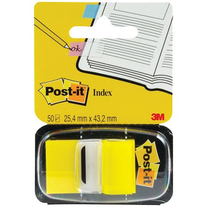 Post-it Index Flags, 25 x 43mm, Yellow, Pack of 12(600 Flags in total)