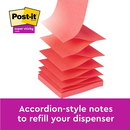 Post-it Super Sticky Z-Notes Display Pack, 76 x 76mm, Yellow, Pack of 12 x 90 Z-Notes