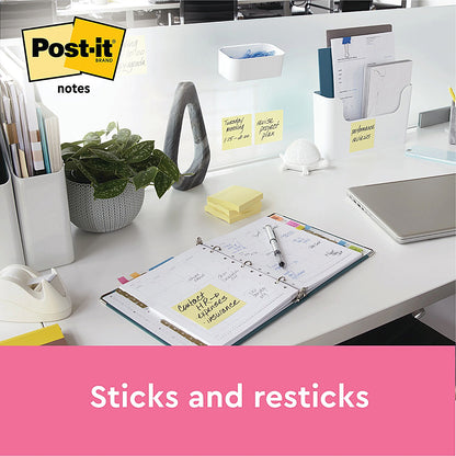 Post-it Notes Display Pack, 76 x 76mm, Yellow, Pack of 12 x 100 Notes