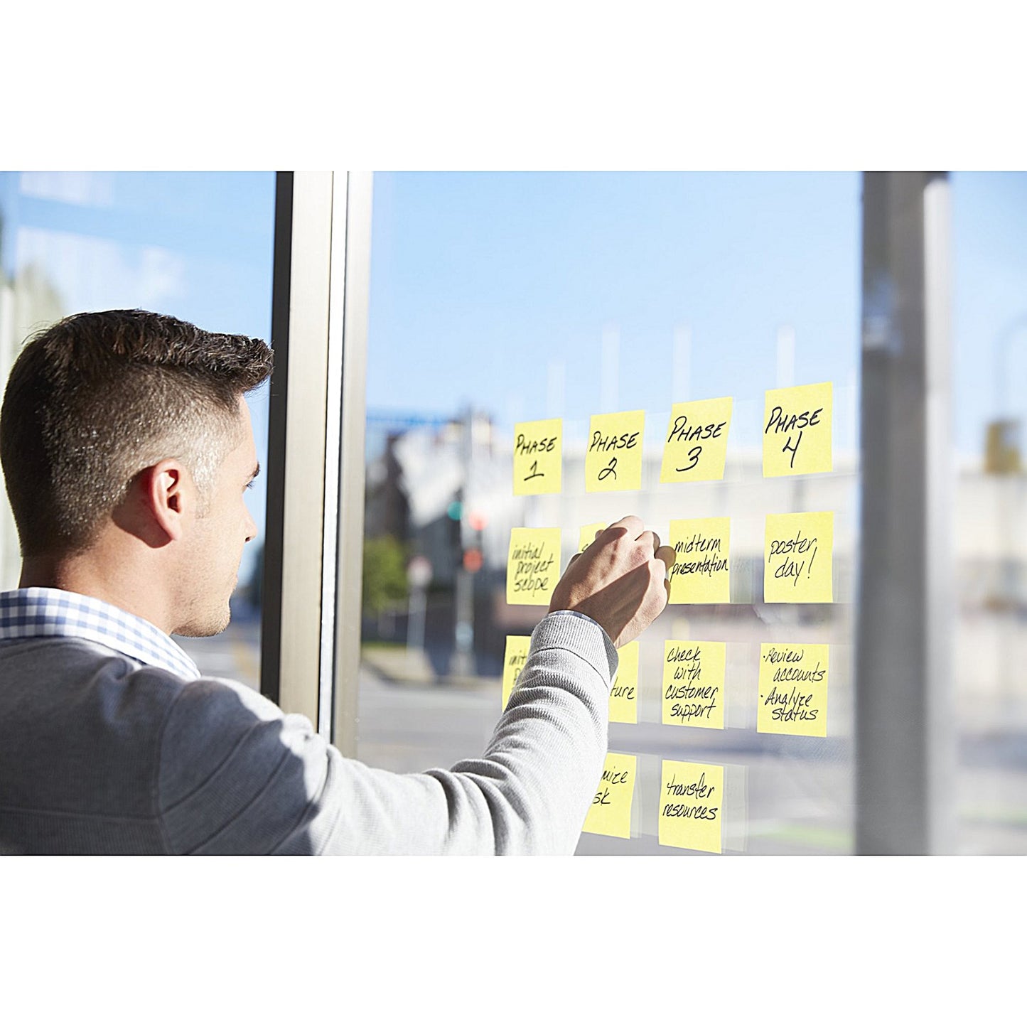 Post-it Super Sticky Notes Display Pack, 76 x 127mm, Yellow, Pack of 12 x 90 Notes