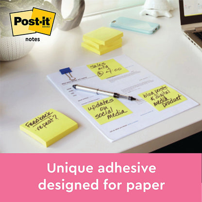 Post-it Notes Display Pack, 76 x 127mm, Yellow, Pack of 12 x 100 Notes