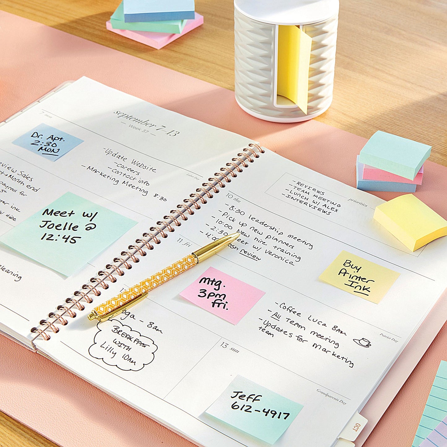 Post-it Recycled Z-Notes, 76 x 76mm, Yellow, Pack of 6 x 100 Z-Notes