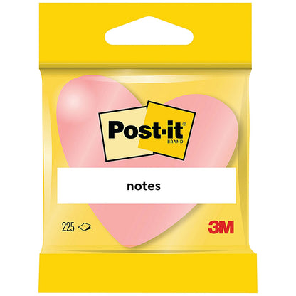 Post-it Heart Shaped Notes, 70 x 70mm, Pink, Pack of 12 x 225 Notes