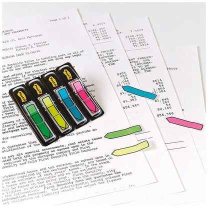Post-it Index Repositionable Arrows, 12 x 43mm, Assorted, Pack of 96(24 of each colour)
