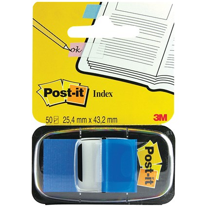 Post-it Index Tab Dispenser, 25 x 43mm, Includes 50 Blue Tabs