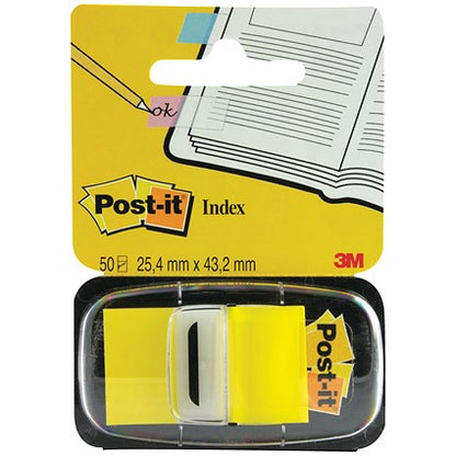 Post-it Index Tab Dispenser, 25 x 43mm, Includes 50 Yellow Tabs