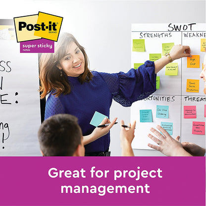 Post-it Super Sticky Z-Notes, 76 x 76mm, Cosmic, Pack of 6 x 90 Z-Notes