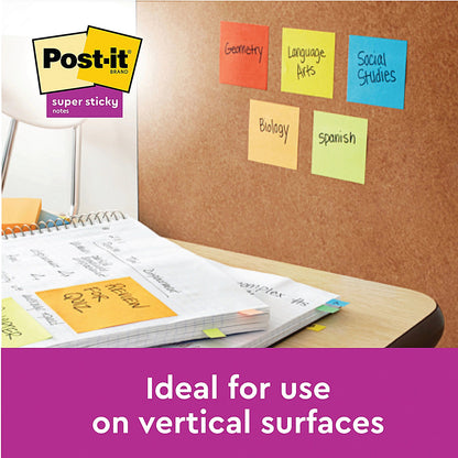 Post-it Super Sticky Notes, 76 x 76mm, Green, Pack of 6 x 90 Notes