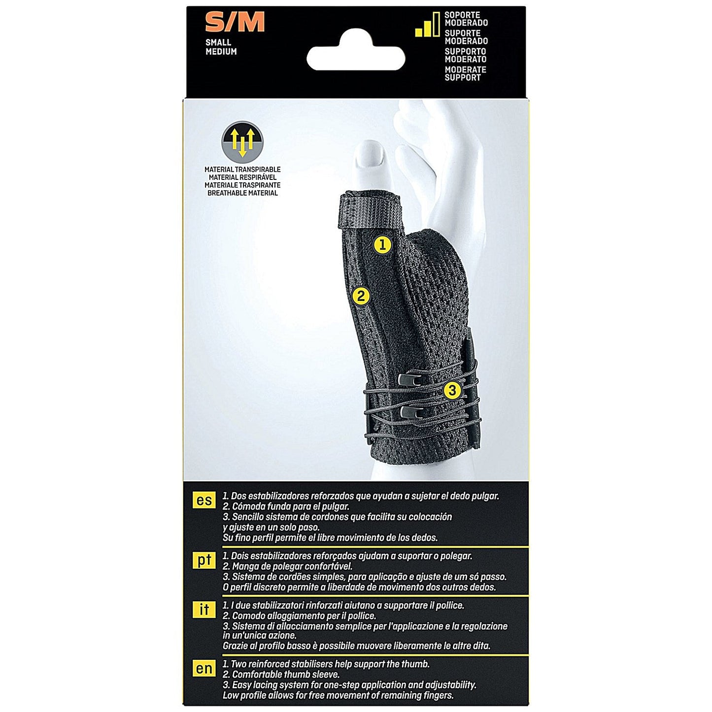 3M Futuro Deluxe Thumb Stabilizer, Small-Medium 12.7-16.5cm, Black