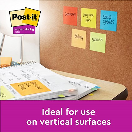 Post-it Super Sticky Notes, 76 x 76mm, Yellow, Pack of 24 x 90 Notes